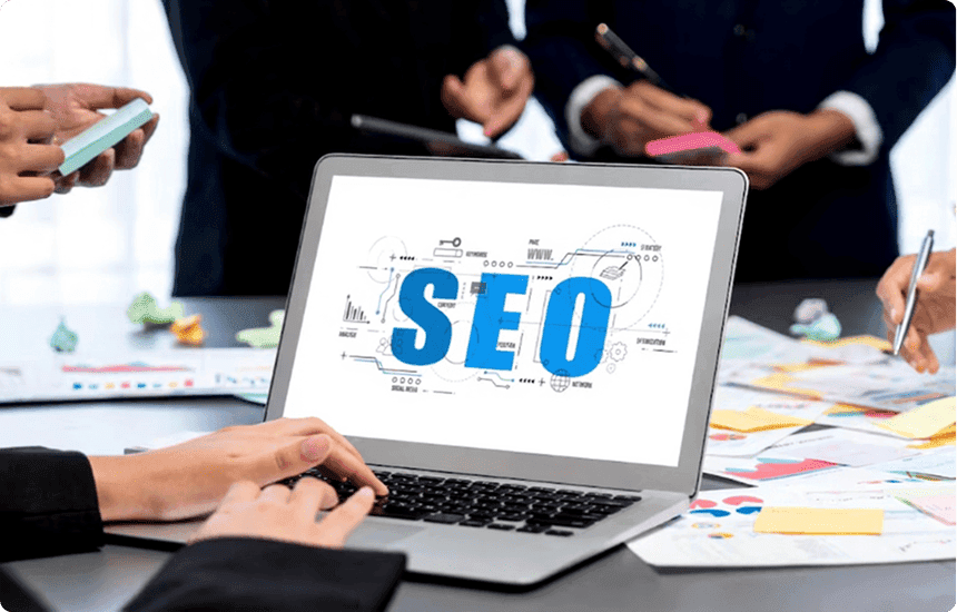 SEO services hero image showing digital marketing strategy and search optimization concept