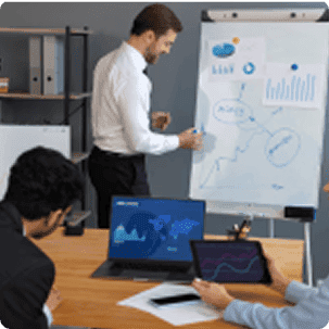 Keyword research icon showing analytics and search term discovery