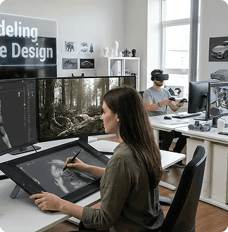 Virtual reality experience using headset for immersive simulation