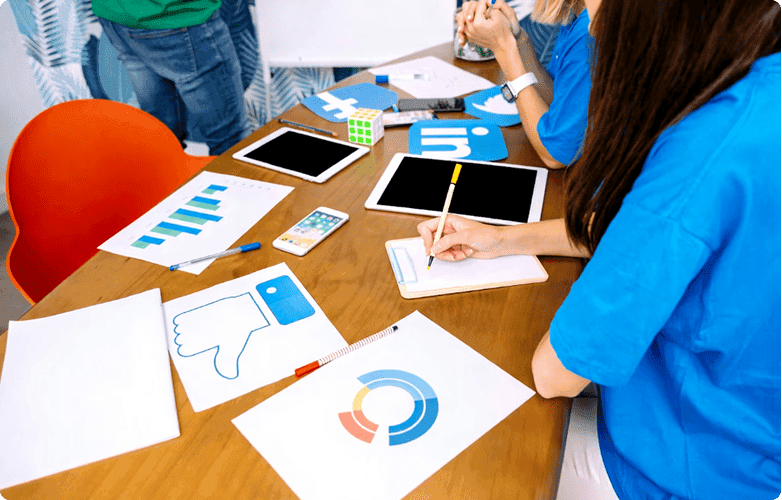 Social media marketing services hero graphic showing digital engagement and campaign strategy